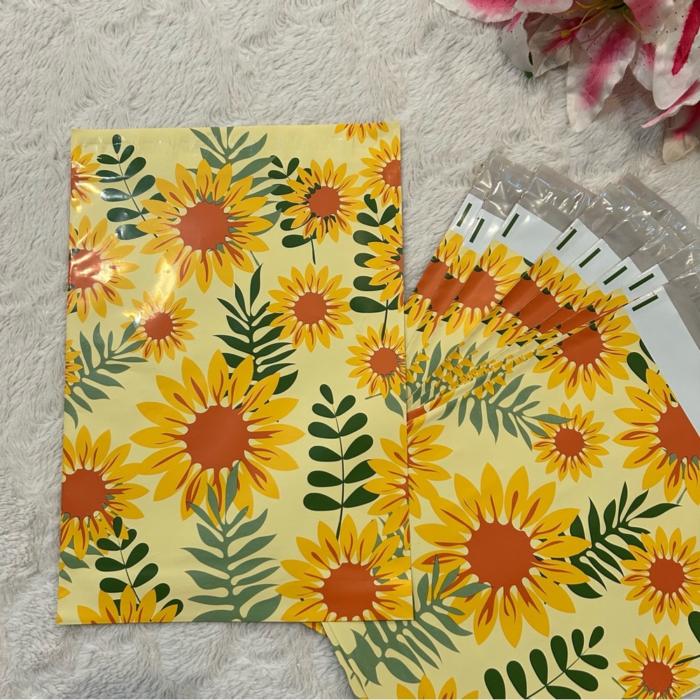25ct 10x13 Sunflower Polymailer Bags